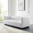 thumbnail image 6 of Tufted Sofa, Fabric, White, Modern Contemporary Urban Design, Living Lounge Room Hotel Lobby Hospitality, 6 of 10