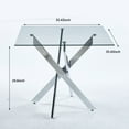 thumbnail image 4 of MAYEERTY Modern Square Dining Table Cross Legs Tempered Glass Top Space-Saving Small Spaces, 4 of 15