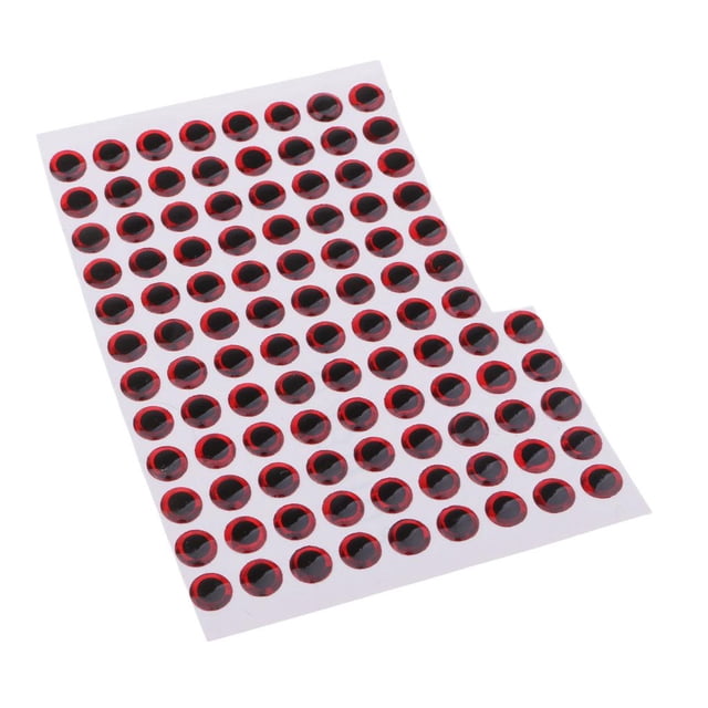 100x señuelos de pesca Ojos holográficos Cola Accesorios de pesca con mosca rojo 8 mm Ojos del señuelo de la pesca