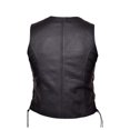 thumbnail image 2 of Premium Ladies Premium Leather Motorcycle Zippered Vest,Black,Size - Large, 2 of 2