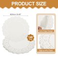 thumbnail image 2 of 140 Napperons en Papier, Napperons Ronds en Dentelle de 9,45 Pouces Napperons en Papier Jetables Blancs, 2 of 7