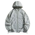 thumbnail image 2 of Dianli UPF100+ Thin Breathable Skin Coat, Long Sleeve Hooded Sun Protection Hoodie, Lightweight Anti UV Outdoor Sports Outwear for Men Gray L, 2 of 8
