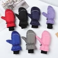 thumbnail image 5 of Comfortable Thicken Warm Children Kids Winter Must Outdoor Riding Snow Snowboard Children Ski Gloves Long-sleeved Mitten RED, 5 of 8