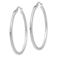 thumbnail image 2 of 14k White Gold 2mm Square Tube Hoops 14k White Gold Earrings, 2 of 4