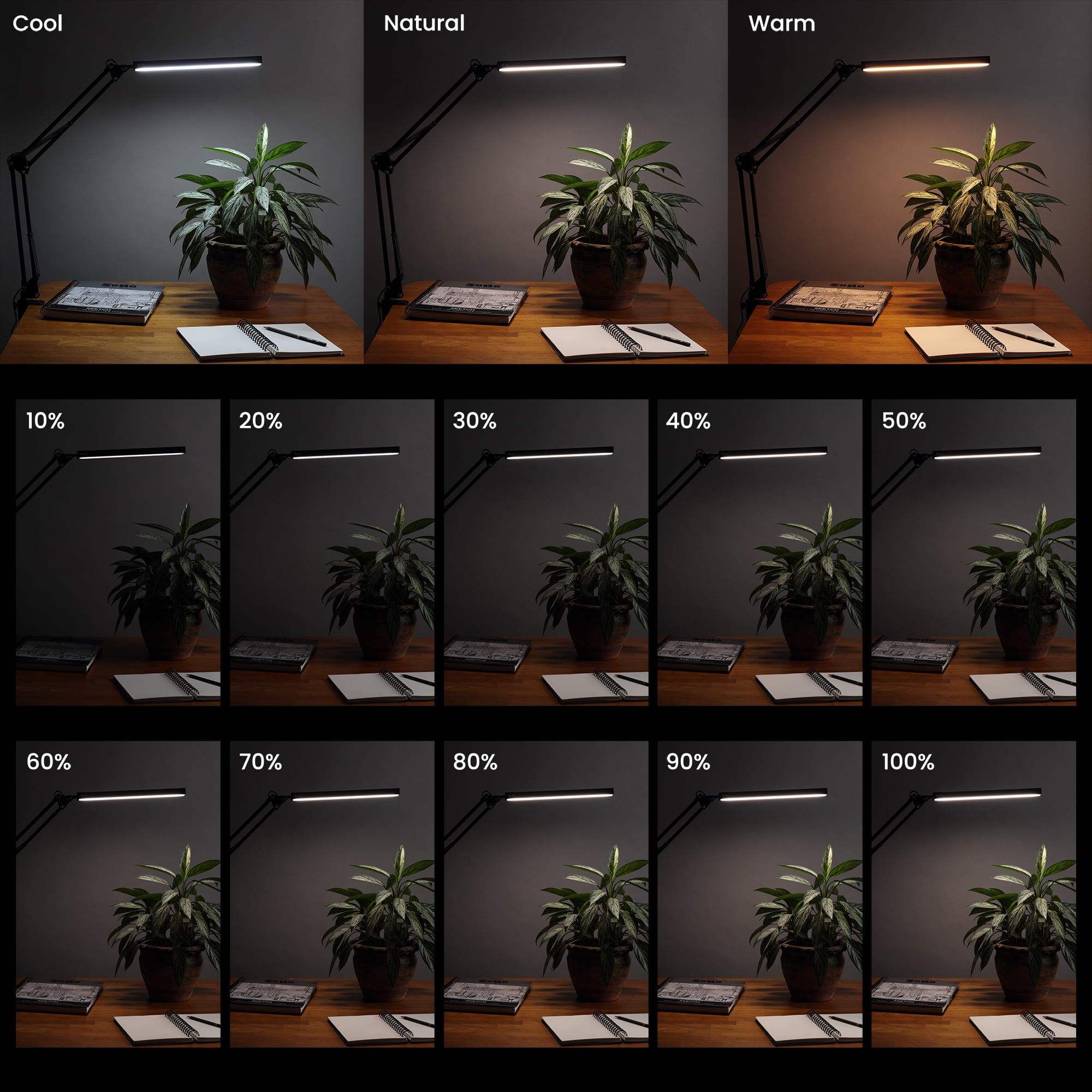 Acurit LED Swing Arm Desk Lamp - Flexible Durable Desk Lamp for Offices, Desks, Workspace, Artists, Vloggers, & More!