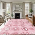 thumbnail image 2 of Valentine's Day Washable Area Rug 5 x 8 ft Pink Floral Love Heart, Soft Non Slip Rugs Stain Repellent Indoor Felt Carpet for Living Dining Room Bedroom Home Office, 2 of 9