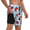 thumbnail image 3 of Fotbe Flowers and Lady Bugs Men’s Swim Trunks Quick Dry Swim Shorts Board Shorts with Mesh Lining-X-Large, 3 of 9