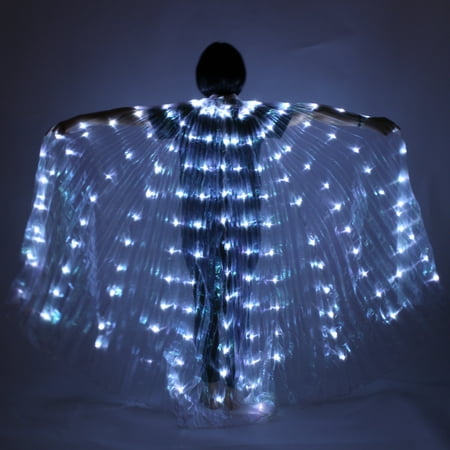 Rechargeable LED Isis Wings Belly Dance Club Glow Light Up Costume Sticks