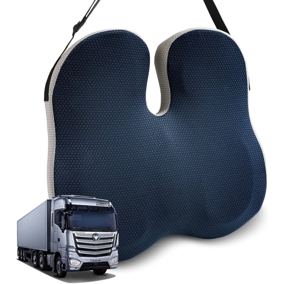 X Large Car Seat Cushion for Driving, Mprove Driving Vision/Posture, Truck Seat Cushion with Non-Slip and Adjustable Straps, Memory Foam Seat Cushion for Long Time Driving Car, Truck, SUVs