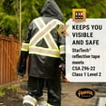 thumbnail image 3 of Pioneer Hi Vis Waterproof Lightweight Rainsuit - Work Safety Hooded Jacket and Bib Pants - Adjustable Pant Length - Black, 3 of 9