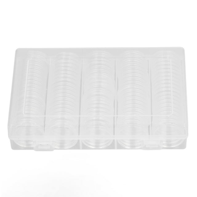 Estuche para monedas BuyWeekMX 100 unidades 17 a 30 mm Plástico