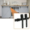 thumbnail image 1 of Kit de hardware para puerta corrediza de granero mini de 6 pies para 2 puertas de closet, riel plano con rodillo en forma de J, para armarios, vestidores y soportes de TV, 1 of 6