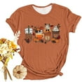 thumbnail image 1 of Fiudx Camisas de Mujer Camiseta Casual de Manga Corta con Estampado Navideño para Mujer, 1 of 3