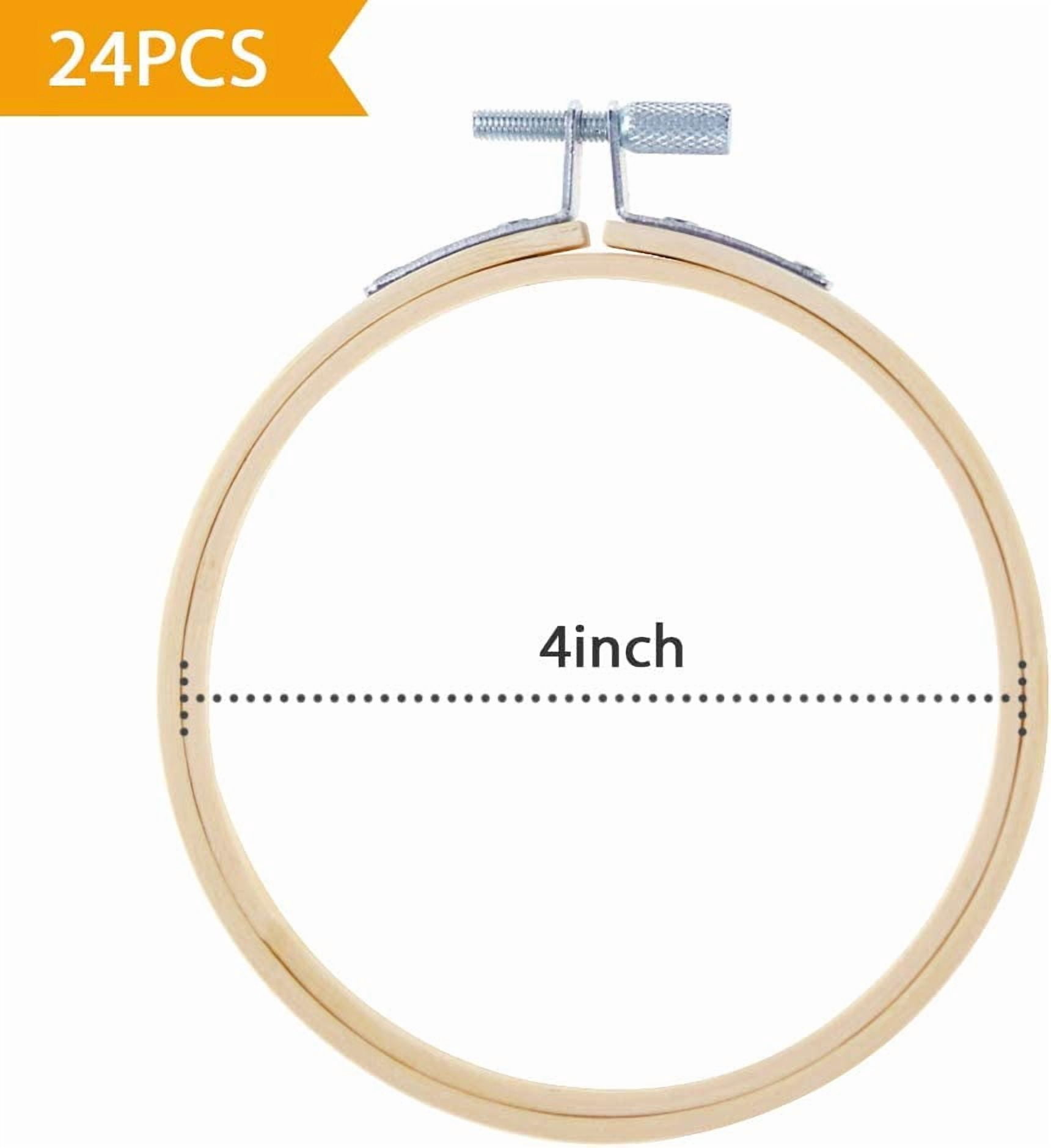 24 Pieces 4 Inch Embroidery Hoops Bulk Wholesale Cross Stitch Hoop Ring for Embroidery, Art Craft Handy Sewing and Christmas Decoration