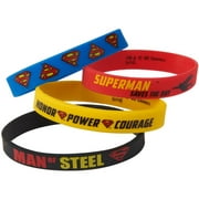 Angle View: Superman Rubber Bracelets, 4 Count, Party Supplies
