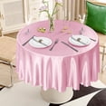 thumbnail image 4 of shiyou-1 Pack 90 Inch Round Satin Tablecloth Pink Satin Table Cover, Overlay Silky Tablecloth Dining Table Cloths for Wedding, Party, Banquet, Events, Reception, Dinner, 4 of 4