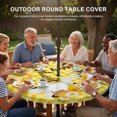 thumbnail image 3 of Round Outdoor Tablecloth with Umbrella Hole and Zipper, Yellow Bees Gnomes Tablecloth with Elastic Waterproof, Spring Floral Plaid Farmhouse Patio Table Covers for 36" - 44" Picnic Pool Tables, 3 of 9
