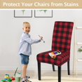 thumbnail image 5 of Christmas Chair Covers Set of 4, Stretch Xmas Kitchen Chair Cover Removable Washable Holiday Parsons Chair Slipcovers for Dining Room, Christmas Decoration, Ceremony (Black/Red Plaid), 5 of 6