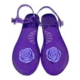 thumbnail image 1 of GUANGHONG Ladies Summer Flower Crystal Jelly Clip Toe Beach Large Size Flat Transparent Sandals, 1 of 5