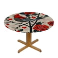 thumbnail image 3 of Nawypu Fitted Tablecloth for Round Table,Red Black Plaid Love Bird on Retro Table Cover with Elastic Edge Waterproof Table Cloth,Romantic Valentine's Day Circle Table Covers for Kitchen Indoor, 3 of 7