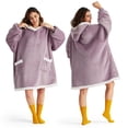 thumbnail image 1 of Sudadera con capucha Blanket Bedsure para adultos y niños, sudadera con capucha sherpa, color lavanda, 1 of 4