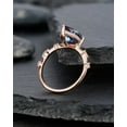 thumbnail image 5 of Pear Cut Alexandrite and Diamond Engagement Ring Unique Rose Gold Teardrop Alexandrite Hidden Halo Wedding Promise Ring, 5 of 5