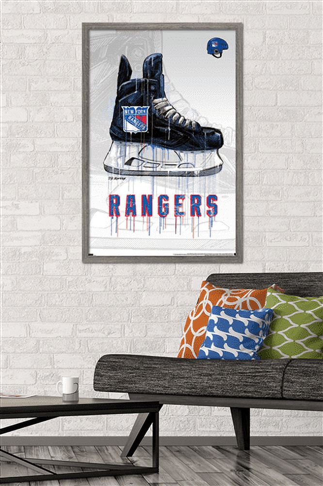 NHL New York Rangers - Drip Skate 21 Wall Poster, 22.375" x 34", Framed