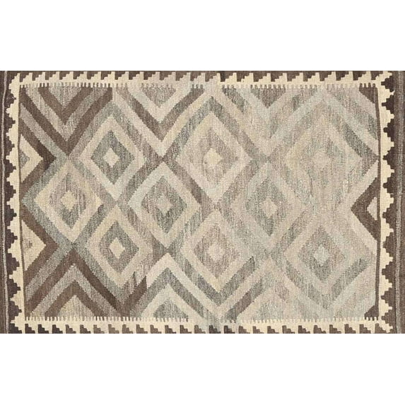 Ahgly Company Indoor Rectangle Contemporary Dark Almond Brown Southwestern Area Rugs, 5' x 7'