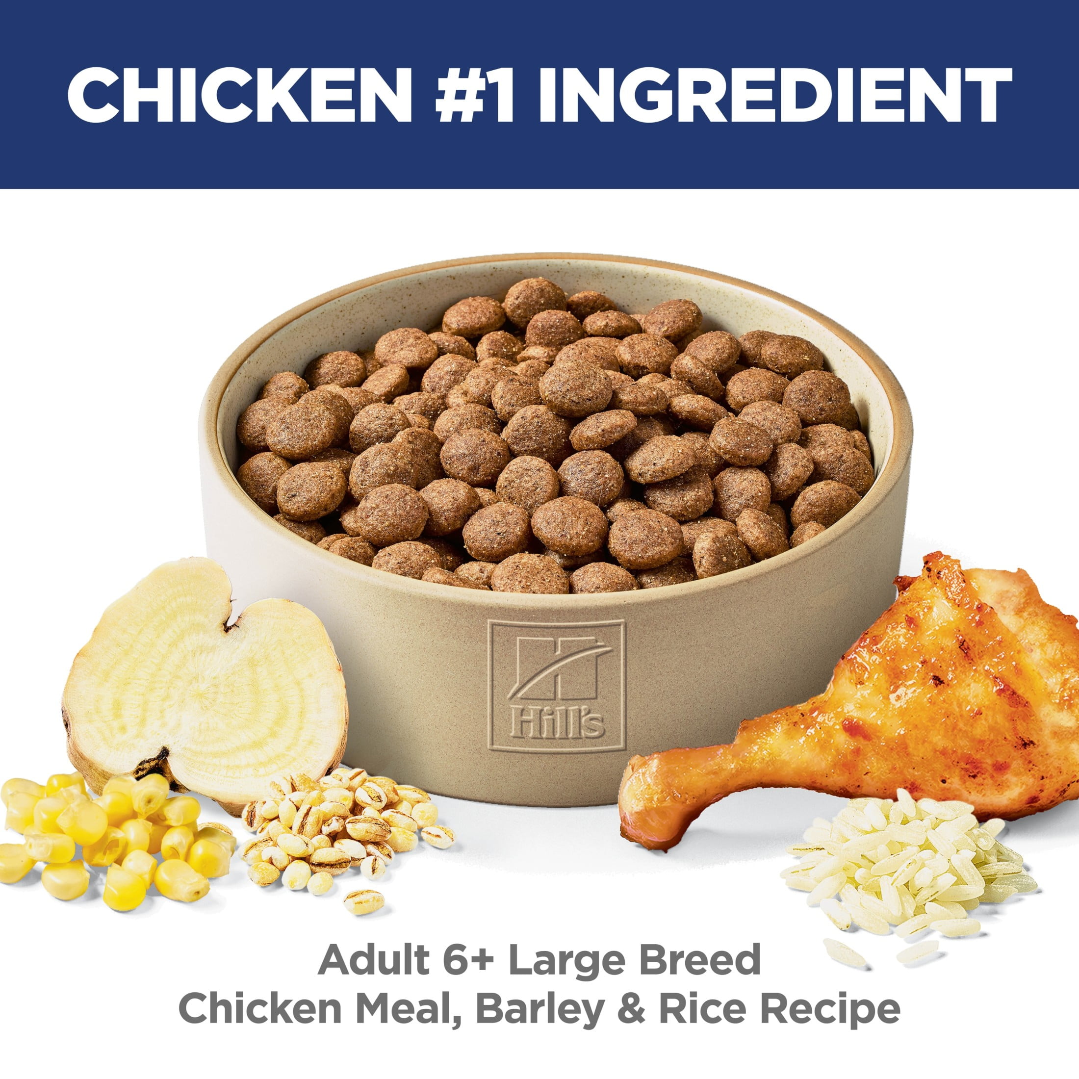Hill's Science Diet Large Breed Chicken, Barley & Rice Dry Dog Food for 6+ Senior Dogs, 33lb Bag