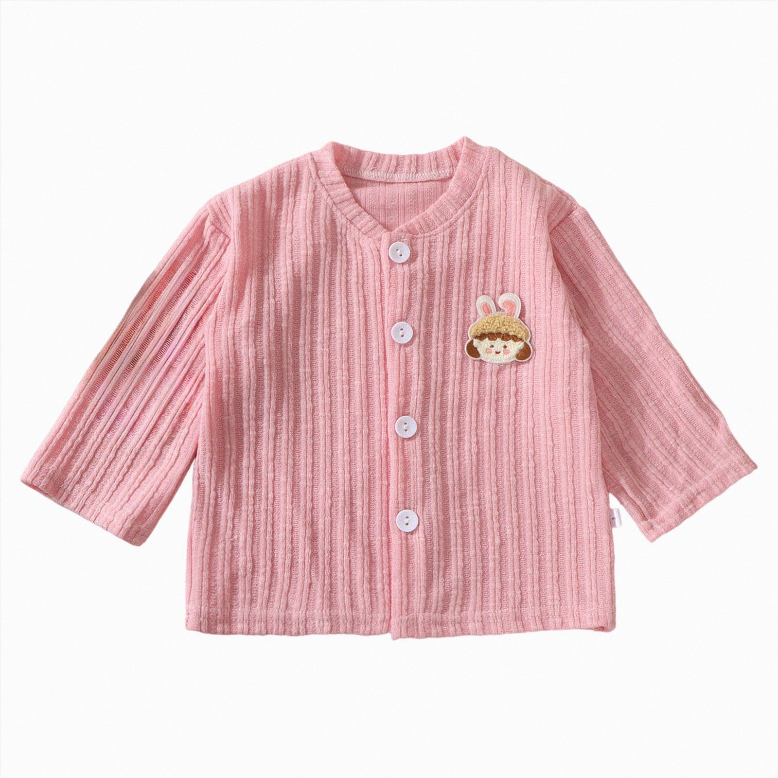 KPOPLK Toddler Baby Girls Sweaters 3 6 9 12 18 Months 2T 3T 4T Long Sleeve Knitted Cardigan Kids Button Closure Shrug Clothes Cropped Cover Up Tops Pink Size 18-24 Months