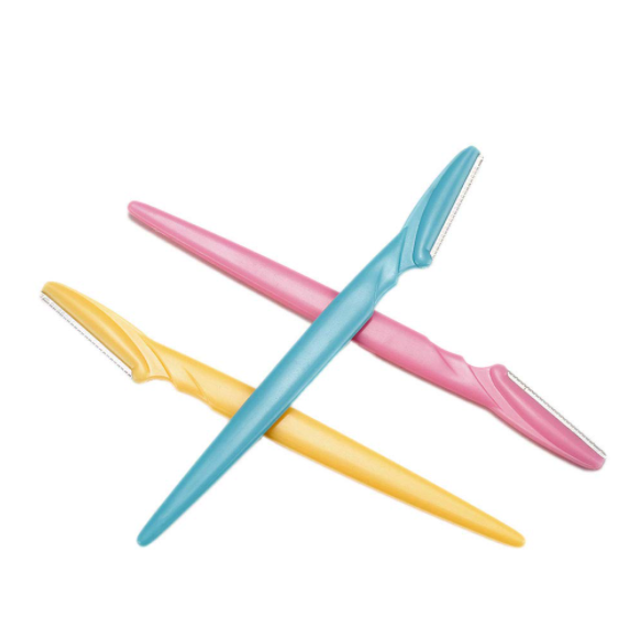 3 Pack Eyebrow Razor Trimmer Shape Shaver with Precision Cover for Men and Women, Precision Sharpness for Trimming and Shaping Eyebrows 3 Colors