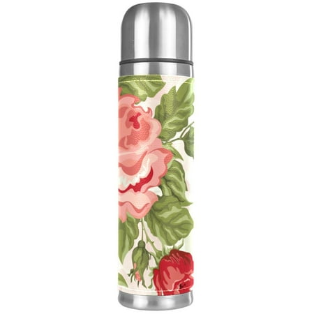 

Elegant Floral Flower Pattern Premium Insulated Water Bottle - Water Mug with Food-Grade PP Vacuum Insulated Leak-proof BPA-Free