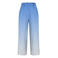 thumbnail image 4 of TRUBKH Women Linen Pants Women's Sweatpants Drop Crotch Harem Pants Palazzo Flowy Trousers Loose Yoga Trousers Linen Cotton Blend Pants Comfort Resort Wear Flowy Gauze Baggy Linen Pants Sky Blue 3XL, 4 of 5