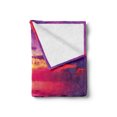 thumbnail image 2 of Americana Soft Flannel Fleece Blanket, Dramatic Sunset over the Sea Tropical Beach Summer Idyllic Scenery Image, Cozy Plush for Indoor and Outdoor Use, 50" x 60", Purple Red Yellow, by Ambesonne, 2 of 5