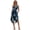 Blue Hibiscus Print, variant on Binienty Pleated Sundress with Floral Theme, Round Neck Long Dress for Women for Beach Trips and Casual Summer Outings