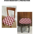 thumbnail image 5 of Dining Room Chair Cover,Country Style Gray and White Gingham Buffalo Check Elastic Stretch Chair Slipcovers Super Fit Desk Seat Cover Removable Kitchen Chair Set of 4, 5 of 5
