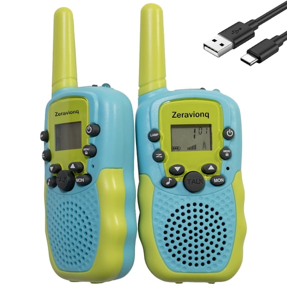 Zeravionq Walkie Talkies for Kids 22 Channels 2 Way Radio Toy with Backlit LCD Flashlight, 3 Miles Range for Outside, Camping, Hiking