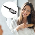 thumbnail image 6 of Unique Bargains 1Pc Wide Curved Vented Hair Brush Detangle Brush for Tangles and Knots Hair Brush for Men and Women Black, 6 of 7