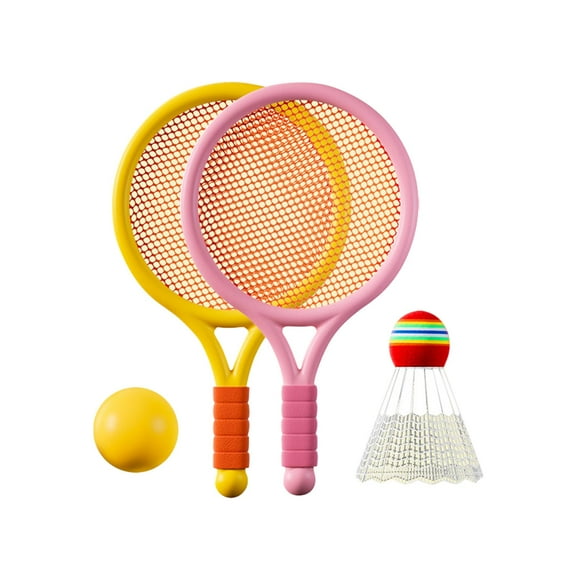 Guardoinrt Children's Badminton Tennis Set Lightweight for Yellow Beach Pink Players Beginner Girls Pink Yellow 39x23cm