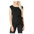 thumbnail image 2 of maison Jules Womens Tie Front Pullover Blouse, Black, XX-Small, 2 of 2