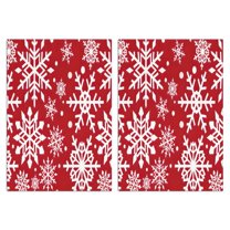 2 Pcs Funny Kitchen Towels,Red Christmas Snowflake Pattern Microfiber Dish Towels,Kitchen Tea Towels,Kitchen Towel Set (18" X 26")