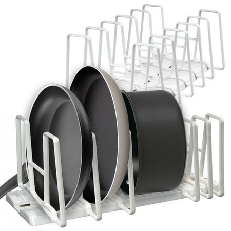 2 Adjustable Bakeware Organizer Racks White Storage For ...