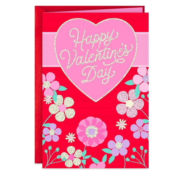 Hallmark Valentine's Day Card (Pink Heart With Flowers)