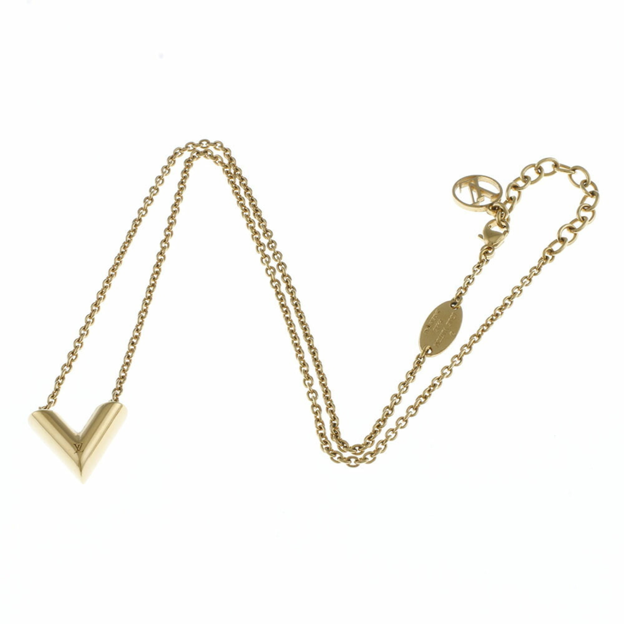 Japan Used Necklace]Louis Vuitton Rank M61083 Essential V-Necklace Gold  Color