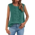 thumbnail image 2 of Womans Tank Tops Loose Fit Sleeveless Top - Pleated Cotton Linen Blend, Casual Solid Color Vest Tank, 2 of 9