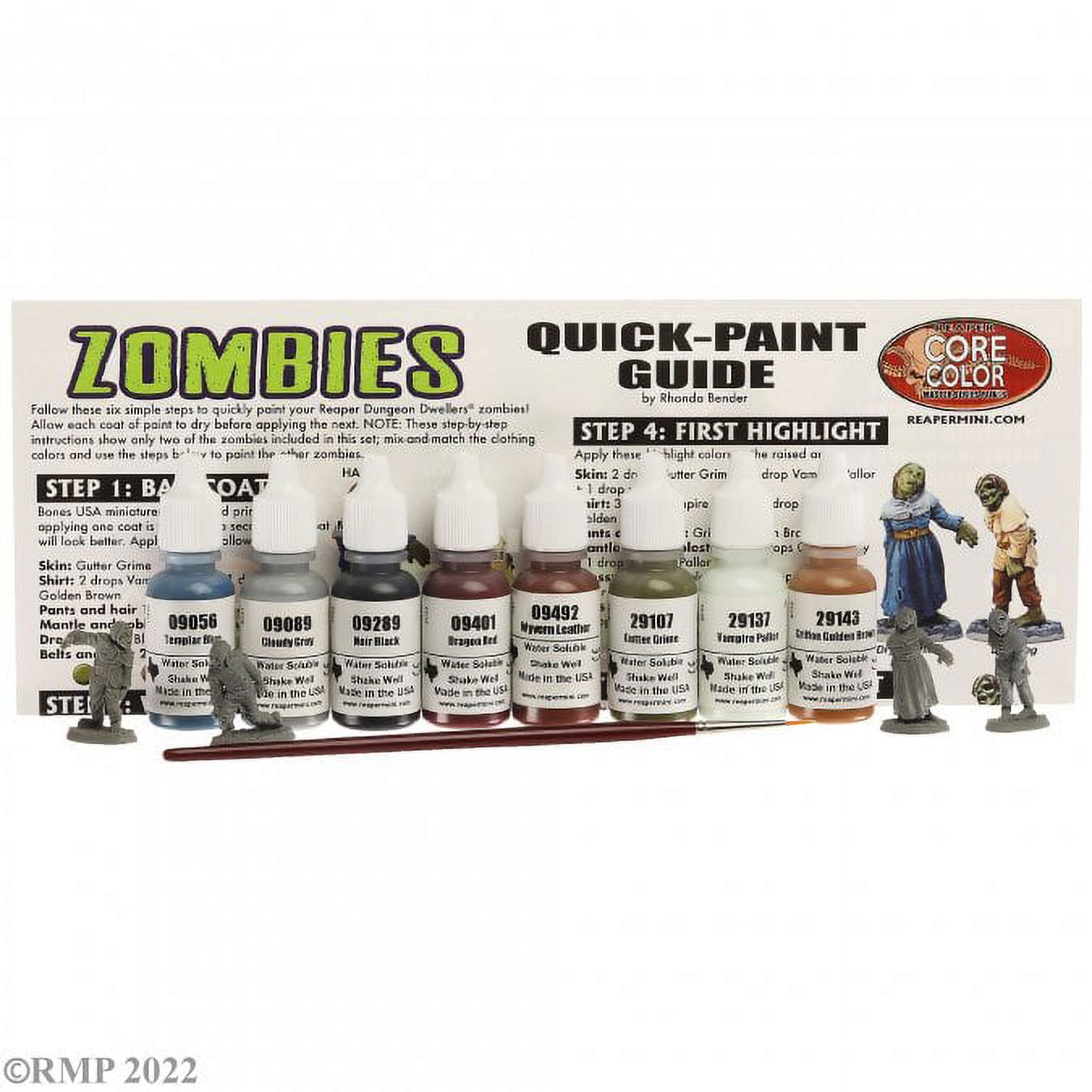 Reaper Miniatures REM9916 Learn To Paint Zombies Quick Paint Set