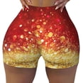 thumbnail image 2 of Lsque Red Gold Glitter Pattern High Waisted Biker Shorts for Women-Tummy Control Fitness Athletic Workout Running Yoga Gym Shorts,Moisture-Wicking-Medium, 2 of 9