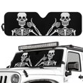 thumbnail image 2 of Uorisanigo Funny Skull Print Front Windshield Sunshade Compatible with 2007-2024 Wrangler Rubicon Sahara TJ JK JKU 2 & 4 Door Window Shade Sun Visor Protector Blocks UV Rays Keep Vehicle Cooler, 2 of 7