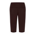 thumbnail image 5 of Ruziyoog Yoga Pants Women Knee Length Leggings High Waisted Yoga Workout Exercise Capris for Casual Summer with Pockets Brown M, 5 of 7