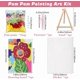 thumbnail image 2 of Manualidades y manualidades: pintura floral colorida con caballetes de madera, marco de fotos, bolas pequeñas y esponjosas, tablero de dibujo, kit de arte con pompones., 2 of 9
